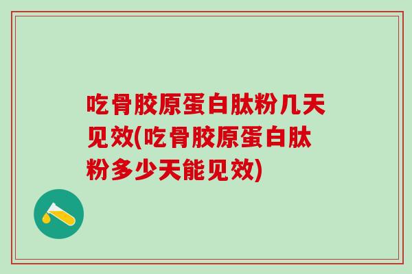 吃骨胶原蛋白肽粉几天见效(吃骨胶原蛋白肽粉多少天能见效)-第1张图片-氨糖科普网 吃骨胶原蛋白肽粉几天见效(吃骨胶原蛋白肽粉多少天能见效)-第1张图片-氨糖科普网