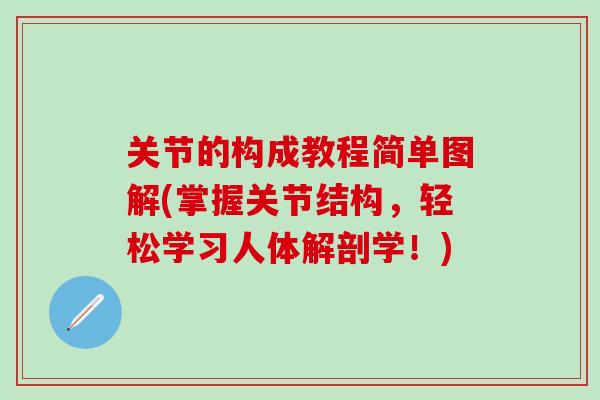 关节的构成教程简单图解(掌握关节结构,轻松学习人体解剖学!)-第1张图片-氨糖科普网 关节的构成教程简单图解(掌握关节结构,轻松学习人体解剖学!)-第1张图片-氨糖科普网