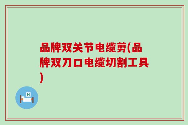 品牌双关节电缆剪(品牌双刀口电缆切割工具)-第1张图片-氨糖科普网 品牌双关节电缆剪(品牌双刀口电缆切割工具)-第1张图片-氨糖科普网