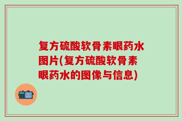 复方硫酸软骨素眼药水图片(复方硫酸软骨素眼药水的图像与信息)-第1张图片-氨糖科普网 复方硫酸软骨素眼药水图片(复方硫酸软骨素眼药水的图像与信息)-第1张图片-氨糖科普网