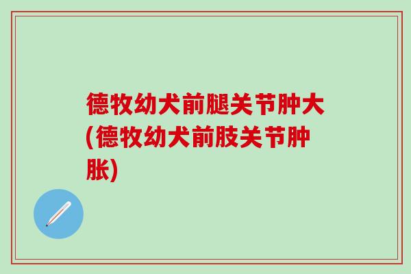 德牧幼犬前腿关节肿大(德牧幼犬前肢关节肿胀)-第1张图片-氨糖科普网 德牧幼犬前腿关节肿大(德牧幼犬前肢关节肿胀)-第1张图片-氨糖科普网