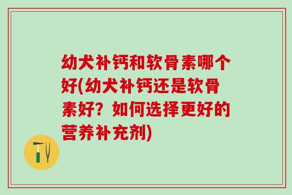 幼犬补钙和软骨素哪个好(幼犬补钙还是软骨素好?如何选择更好的营养补充剂)-第1张图片-氨糖科普网 幼犬补钙和软骨素哪个好(幼犬补钙还是软骨素好?如何选择更好的营养补充剂)-第1张图片-氨糖科普网