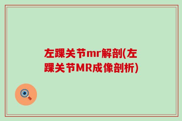 左踝关节mr解剖(左踝关节MR成像剖析)-第1张图片-氨糖科普网 左踝关节mr解剖(左踝关节MR成像剖析)-第1张图片-氨糖科普网