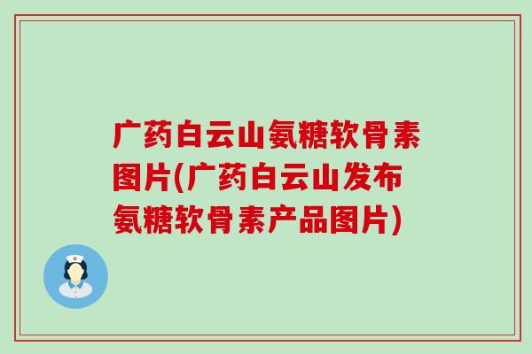 广药白云山氨糖软骨素图片(广药白云山发布氨糖软骨素产品图片)-第1张图片-氨糖科普网