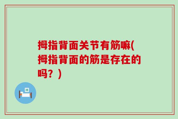 拇指背面关节有筋嘛(拇指背面的筋是存在的吗？)-第1张图片-氨糖科普网