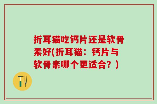 折耳猫吃钙片还是软骨素好(折耳猫:钙片与软骨素哪个更适合?)-第1张图片-氨糖科普网 折耳猫吃钙片还是软骨素好(折耳猫:钙片与软骨素哪个更适合?)-第1张图片-氨糖科普网