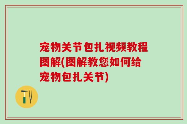 宠物关节包扎视频教程图解(图解教您如何给宠物包扎关节)-第1张图片-氨糖科普网 宠物关节包扎视频教程图解(图解教您如何给宠物包扎关节)-第1张图片-氨糖科普网