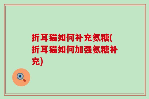 折耳猫如何补充氨糖(折耳猫如何加强氨糖补充)-第1张图片-氨糖科普网 折耳猫如何补充氨糖(折耳猫如何加强氨糖补充)-第1张图片-氨糖科普网