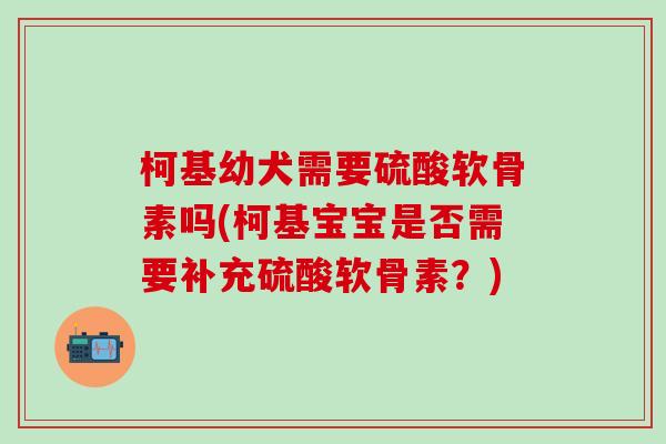 柯基幼犬需要硫酸软骨素吗(柯基宝宝是否需要补充硫酸软骨素？)-第1张图片-氨糖科普网