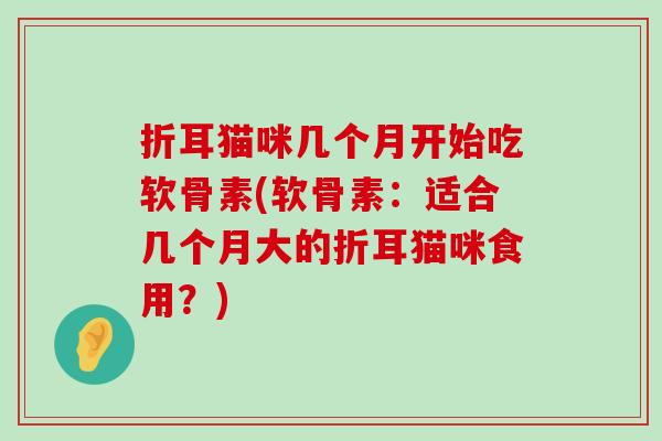折耳猫咪几个月开始吃软骨素(软骨素：适合几个月大的折耳猫咪食用？)-第1张图片-氨糖科普网