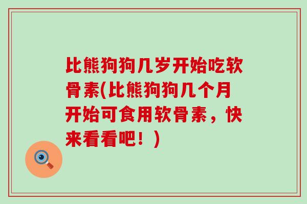比熊狗狗几岁开始吃软骨素(比熊狗狗几个月开始可食用软骨素,快来看看吧!)-第1张图片-氨糖科普网 比熊狗狗几岁开始吃软骨素(比熊狗狗几个月开始可食用软骨素,快来看看吧!)-第1张图片-氨糖科普网