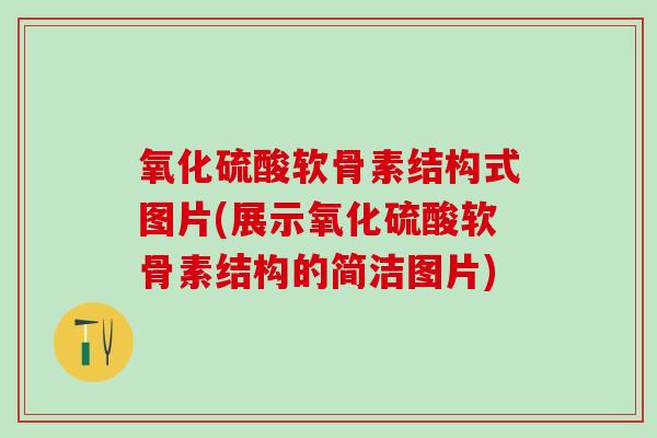 氧化硫酸软骨素结构式图片(展示氧化硫酸软骨素结构的简洁图片)-第1张图片-氨糖科普网