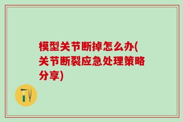 模型关节断掉怎么办(关节断裂应急处理策略分享)-第1张图片-氨糖科普网