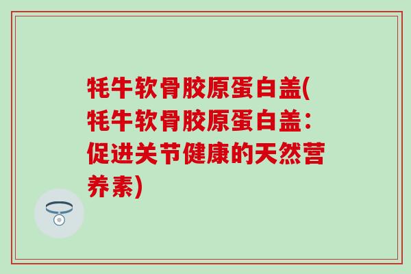 牦牛软骨胶原蛋白盖(牦牛软骨胶原蛋白盖:促进关节健康的天然营养素)-第1张图片-氨糖科普网 牦牛软骨胶原蛋白盖(牦牛软骨胶原蛋白盖:促进关节健康的天然营养素)-第1张图片-氨糖科普网
