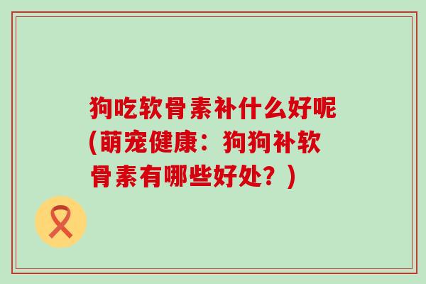 狗吃软骨素补什么好呢(萌宠健康:狗狗补软骨素有哪些好处?)-第1张图片-氨糖科普网 狗吃软骨素补什么好呢(萌宠健康:狗狗补软骨素有哪些好处?)-第1张图片-氨糖科普网