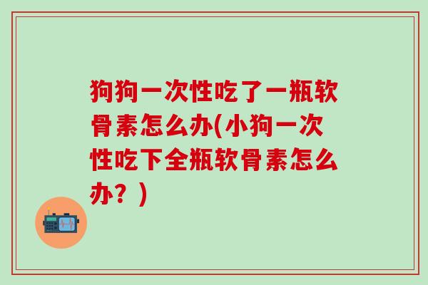狗狗一次性吃了一瓶软骨素怎么办(小狗一次性吃下全瓶软骨素怎么办?)-第1张图片-氨糖科普网 狗狗一次性吃了一瓶软骨素怎么办(小狗一次性吃下全瓶软骨素怎么办?)-第1张图片-氨糖科普网