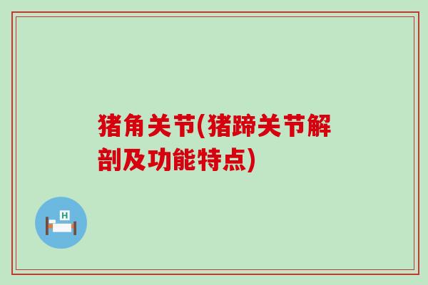猪角关节(猪蹄关节解剖及功能特点)-第1张图片-氨糖科普网 猪角关节(猪蹄关节解剖及功能特点)-第1张图片-氨糖科普网