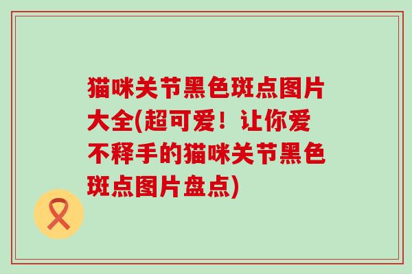 猫咪关节黑色斑点图片大全(超可爱!让你爱不释手的猫咪关节黑色斑点图片盘点)-第1张图片-氨糖科普网 猫咪关节黑色斑点图片大全(超可爱!让你爱不释手的猫咪关节黑色斑点图片盘点)-第1张图片-氨糖科普网