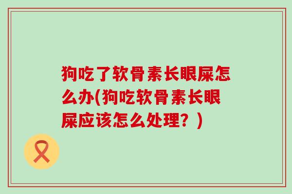 狗吃了软骨素长眼屎怎么办(狗吃软骨素长眼屎应该怎么处理?)-第1张图片-氨糖科普网 狗吃了软骨素长眼屎怎么办(狗吃软骨素长眼屎应该怎么处理?)-第1张图片-氨糖科普网