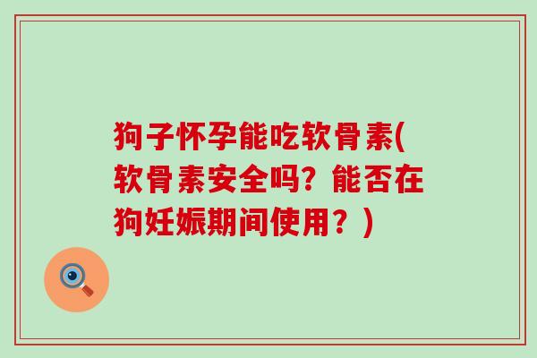 狗子怀孕能吃软骨素(软骨素安全吗?能否在狗妊娠期间使用?)-第1张图片-氨糖科普网 狗子怀孕能吃软骨素(软骨素安全吗?能否在狗妊娠期间使用?)-第1张图片-氨糖科普网