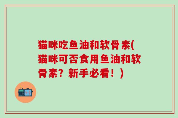 猫咪吃鱼油和软骨素(猫咪可否食用鱼油和软骨素？新手必看！)-第1张图片-氨糖科普网
