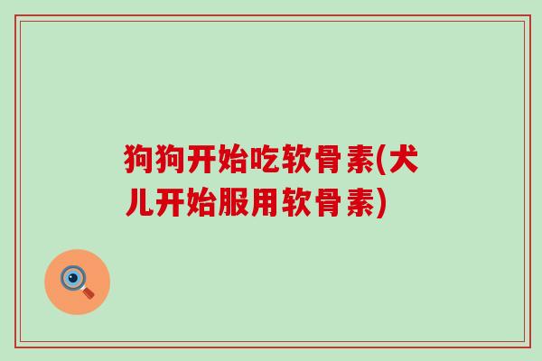 狗狗开始吃软骨素(犬儿开始服用软骨素)-第1张图片-氨糖科普网 狗狗开始吃软骨素(犬儿开始服用软骨素)-第1张图片-氨糖科普网