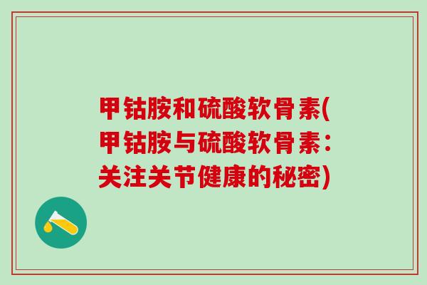 甲钴胺和硫酸软骨素(甲钴胺与硫酸软骨素：关注关节健康的秘密)-第1张图片-氨糖科普网