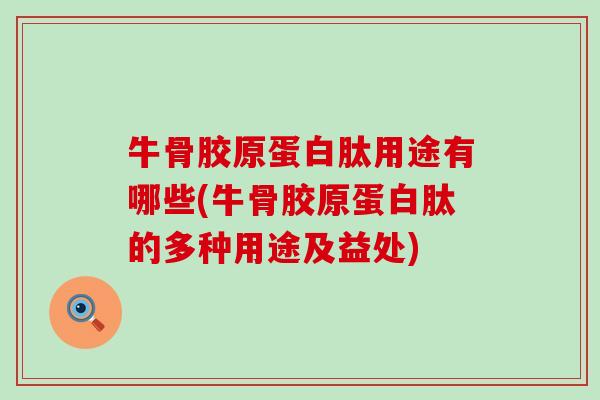 牛骨胶原蛋白肽用途有哪些(牛骨胶原蛋白肽的多种用途及益处)-第1张图片-氨糖科普网 牛骨胶原蛋白肽用途有哪些(牛骨胶原蛋白肽的多种用途及益处)-第1张图片-氨糖科普网
