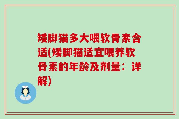 矮脚猫多大喂软骨素合适(矮脚猫适宜喂养软骨素的年龄及剂量：详解)-第1张图片-氨糖科普网