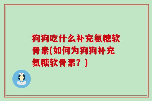 狗狗吃什么补充氨糖软骨素(如何为狗狗补充氨糖软骨素?)-第1张图片-氨糖科普网 狗狗吃什么补充氨糖软骨素(如何为狗狗补充氨糖软骨素?)-第1张图片-氨糖科普网