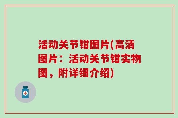 活动关节钳图片(高清图片:活动关节钳实物图,附详细介绍)-第1张图片-氨糖科普网 活动关节钳图片(高清图片:活动关节钳实物图,附详细介绍)-第1张图片-氨糖科普网