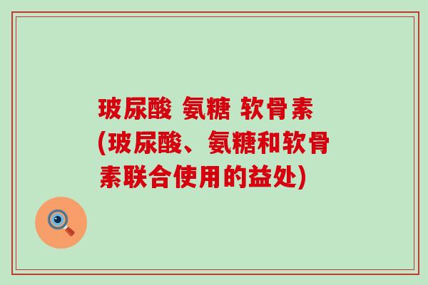 玻尿酸 氨糖 软骨素(玻尿酸、氨糖和软骨素联合使用的益处)-第1张图片-氨糖科普网 玻尿酸 氨糖 软骨素(玻尿酸、氨糖和软骨素联合使用的益处)-第1张图片-氨糖科普网