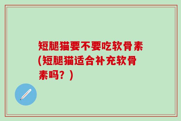 短腿猫要不要吃软骨素(短腿猫适合补充软骨素吗?)-第1张图片-氨糖科普网 短腿猫要不要吃软骨素(短腿猫适合补充软骨素吗?)-第1张图片-氨糖科普网