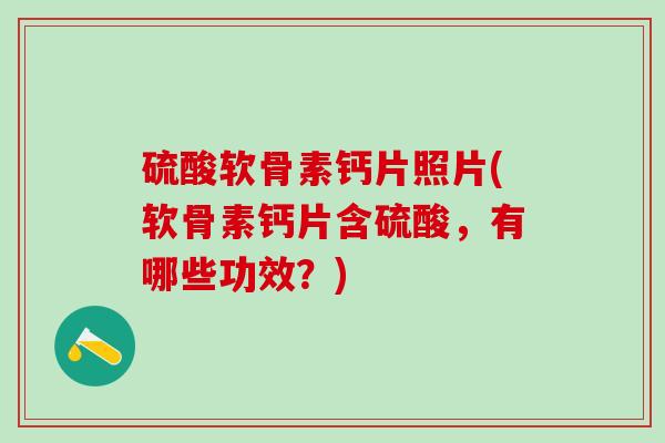 硫酸软骨素钙片照片(软骨素钙片含硫酸，有哪些功效？)-第1张图片-氨糖科普网