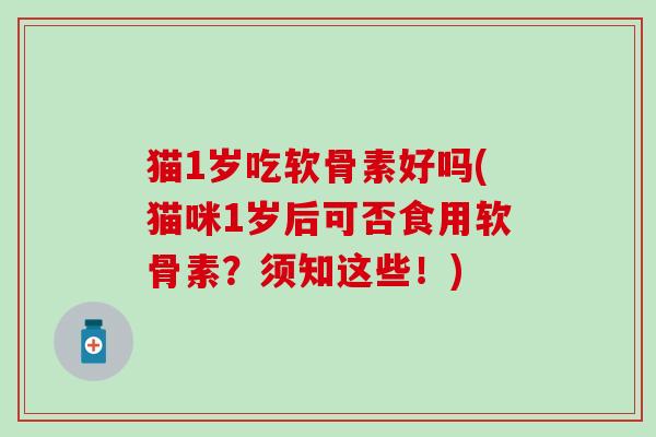 猫1岁吃软骨素好吗(猫咪1岁后可否食用软骨素？须知这些！)-第1张图片-氨糖科普网