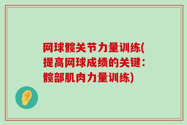 网球髋关节力量训练(提高网球成绩的关键：髋部肌肉力量训练)-第1张图片-氨糖科普网