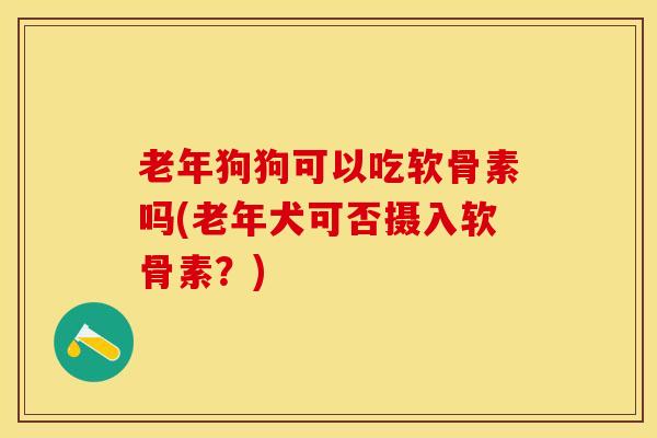 老年狗狗可以吃软骨素吗(老年犬可否摄入软骨素?)-第1张图片-氨糖科普网 老年狗狗可以吃软骨素吗(老年犬可否摄入软骨素?)-第1张图片-氨糖科普网