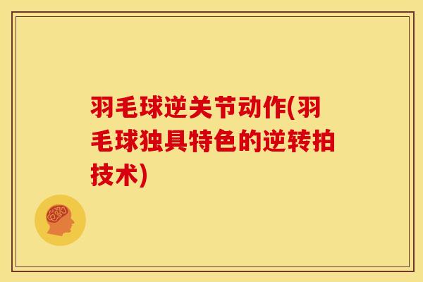 羽毛球逆关节动作(羽毛球独具特色的逆转拍技术)-第1张图片-氨糖科普网