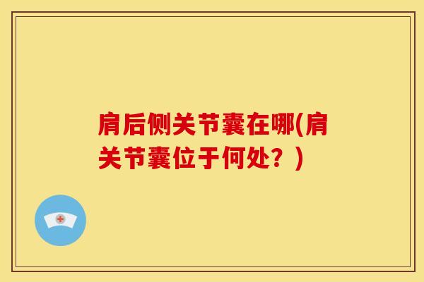 肩后侧关节囊在哪(肩关节囊位于何处？)-第1张图片-氨糖科普网