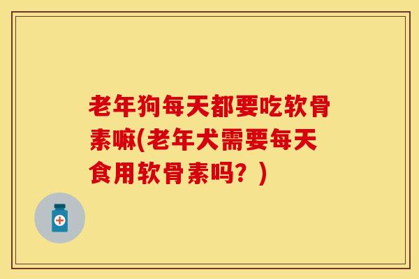 老年狗每天都要吃软骨素嘛(老年犬需要每天食用软骨素吗？)-第1张图片-氨糖科普网