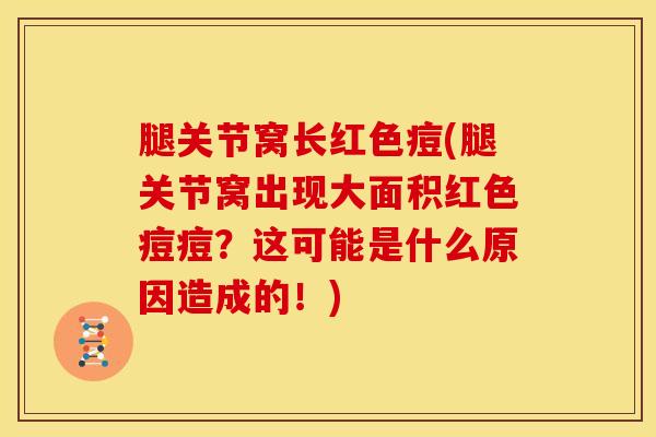 腿关节窝长红色痘(腿关节窝出现大面积红色痘痘?这可能是什么原因造成的!)-第1张图片-氨糖科普网 腿关节窝长红色痘(腿关节窝出现大面积红色痘痘?这可能是什么原因造成的!)-第1张图片-氨糖科普网