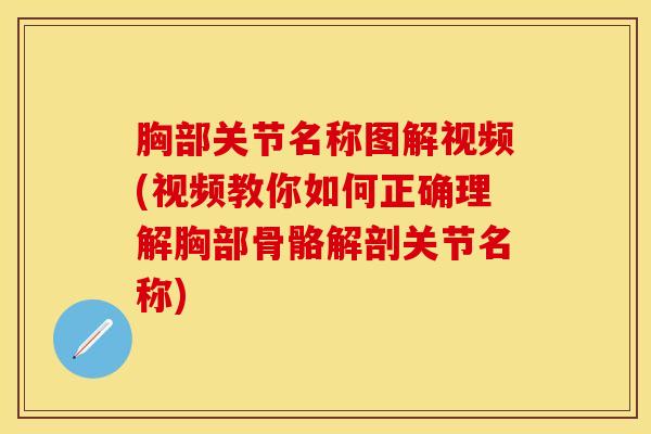 胸部关节名称图解视频(视频教你如何正确理解胸部骨骼解剖关节名称)-第1张图片-氨糖科普网 胸部关节名称图解视频(视频教你如何正确理解胸部骨骼解剖关节名称)-第1张图片-氨糖科普网