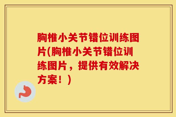 胸椎小关节错位训练图片(胸椎小关节错位训练图片,提供有效解决方案!)-第1张图片-氨糖科普网 胸椎小关节错位训练图片(胸椎小关节错位训练图片,提供有效解决方案!)-第1张图片-氨糖科普网