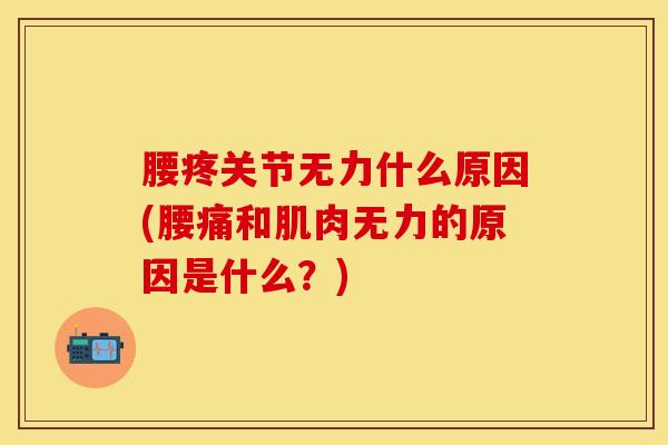 腰疼关节无力什么原因(腰痛和肌肉无力的原因是什么？)-第1张图片-氨糖科普网
