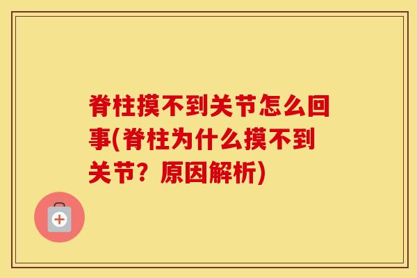 脊柱摸不到关节怎么回事(脊柱为什么摸不到关节?原因解析)-第1张图片-氨糖科普网 脊柱摸不到关节怎么回事(脊柱为什么摸不到关节?原因解析)-第1张图片-氨糖科普网
