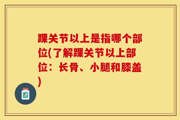 踝关节以上是指哪个部位(了解踝关节以上部位：长骨、小腿和膝盖)-第1张图片-氨糖科普网