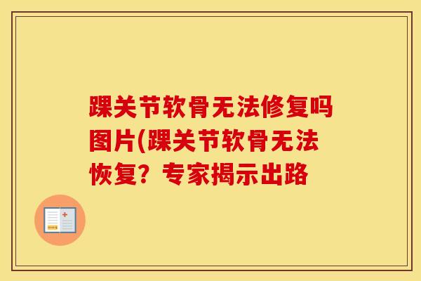 踝关节软骨无法修复吗图片(踝关节软骨无法恢复？专家揭示出路-第1张图片-氨糖科普网