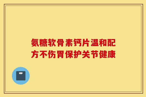 氨糖软骨素钙片温和配方不伤胃保护关节健康-第1张图片-氨糖科普网