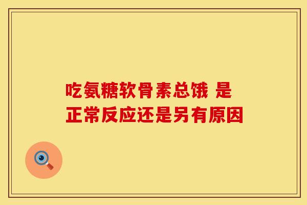 吃氨糖软骨素总饿 是正常反应还是另有原因-第1张图片-氨糖科普网 吃氨糖软骨素总饿 是正常反应还是另有原因-第1张图片-氨糖科普网