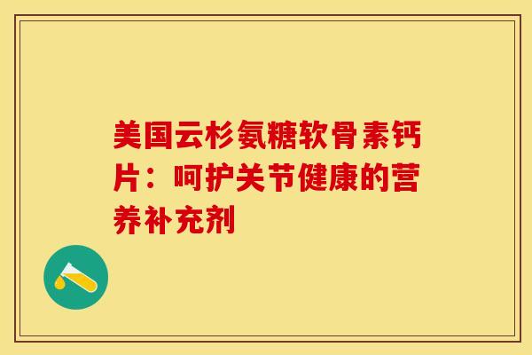 美国云杉氨糖软骨素钙片:呵护关节健康的营养补充剂-第1张图片-氨糖科普网 美国云杉氨糖软骨素钙片:呵护关节健康的营养补充剂-第1张图片-氨糖科普网